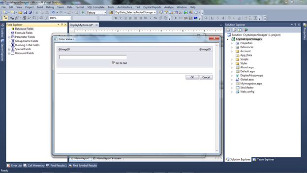 pop up asking ImageID